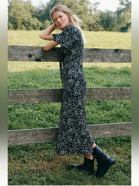 Reformation Dresses & Skirts - Reformation Tyra X Anthropologie Short Sleeve Tie Front Midi Dress NWT Size 2